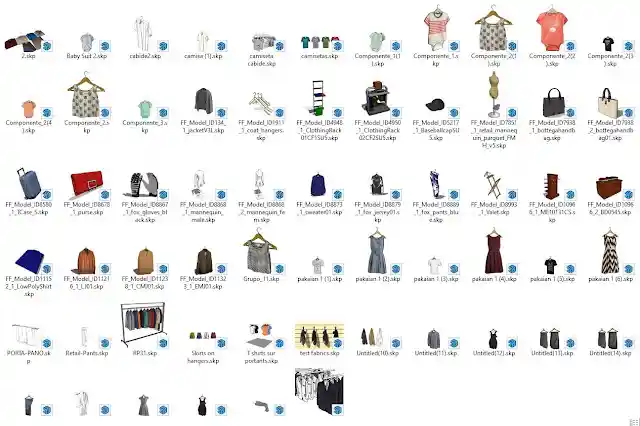 Download Kumpulan 3D Baju Sketchup Gratis