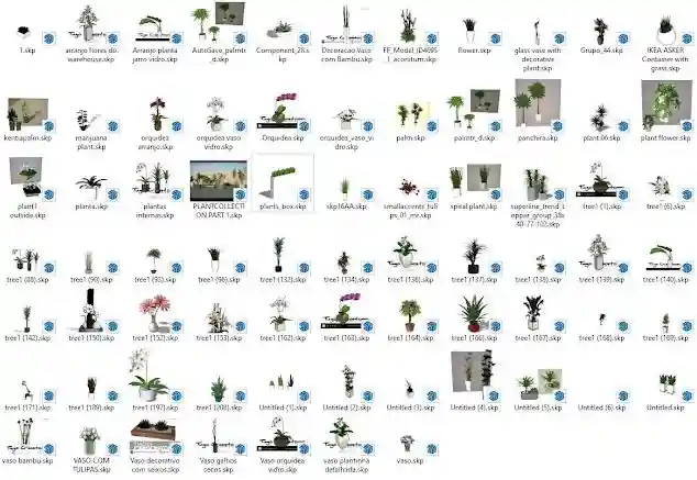 Download Komponen 3D Plant Sketchup Gratis